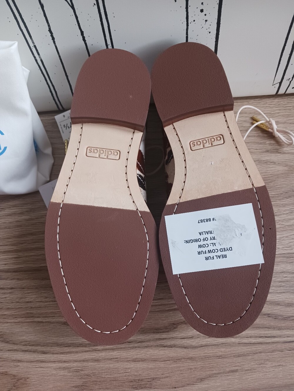 NWT Adidas Originals Dress Shoes Clot By Edison, Dyed Cow Fur, Size Men 6.5 - Picture 11 of 13